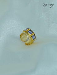 18K Gold Plated Semiprecius Stone Adjustable Ring (color option) -ZP1012178