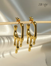 contemporary golden anti-tarnish hoop earrings