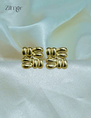 Trendy contemporary golden stud earrings with anti-tarnish coating for women-ZF1012094