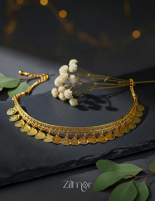 Lakshmi kaashu choker traditional necklace 18K gold plated jewelry for women