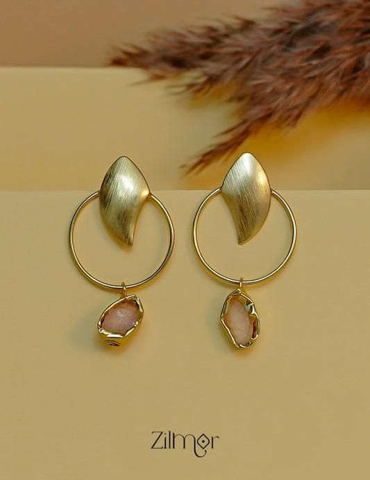 Natural Raw Stone Hanging Earrings for Women