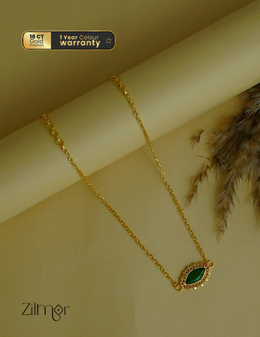 KY1011853 -Gold Tone Palakka Oval Pendant Choker (color option)