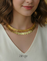 South Indian Lakshmi kaashu choker traditional necklace 18K gold plated