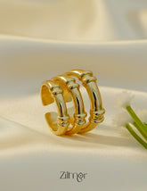 Triple Layer Stack Ring – Adjustable 18K Gold Plated Jewelry