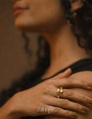 Premium Adjustable Zircon Ring – Gold Finish, Anti Tarnish & Shine Retention