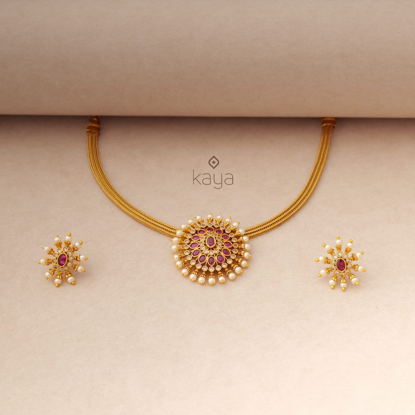 Premium Antique Choker with Earrings (color option) - SN10057