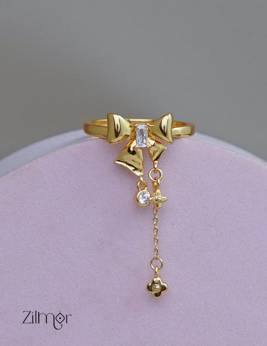 ZH1011738 -  AD Stone Ribbon Anti Tarnish Ring