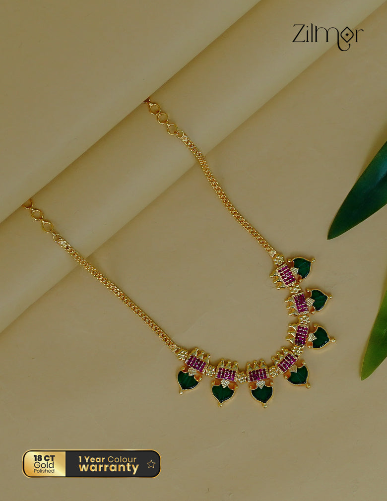 KY1011855 -  Gold Plated Kerala Traditional Palakka Necklace