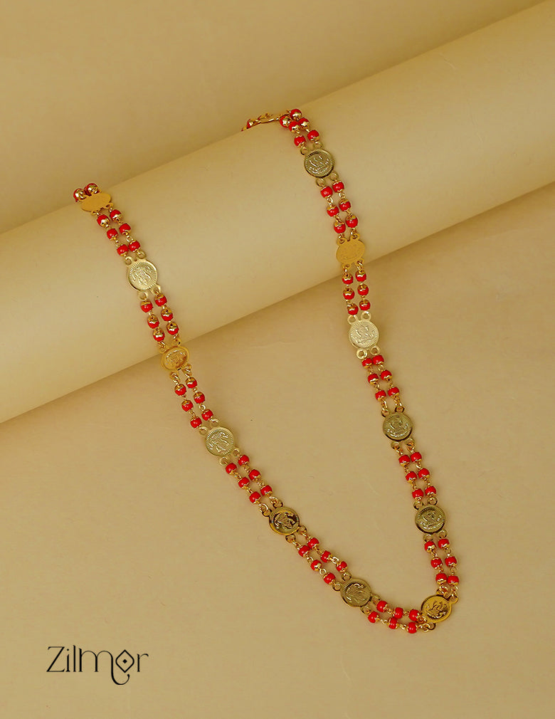 Gold Plated Lakshmi Coin Long Chain SG10057 (color option) 2-Zilmor