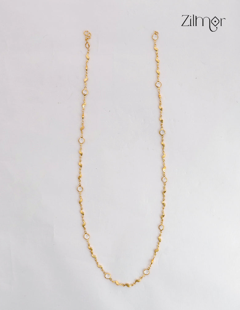 18K Gold Plated Stone Long Chain Necklace - PE1012635