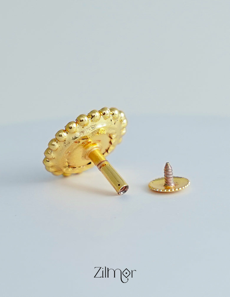 PP100955 - Gold tone Palakka Jumkha  Earrings 6-Zilmor