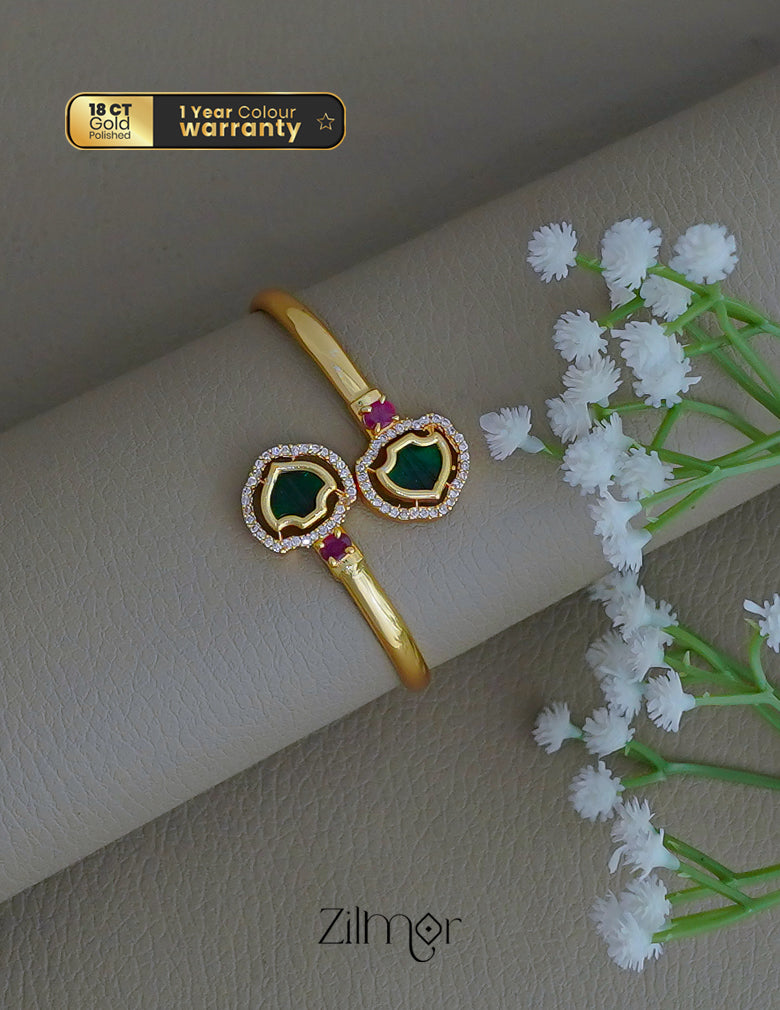 ZS1011979- Gold Plated AD Stone Adjustable Palakka Bracelet Bangle