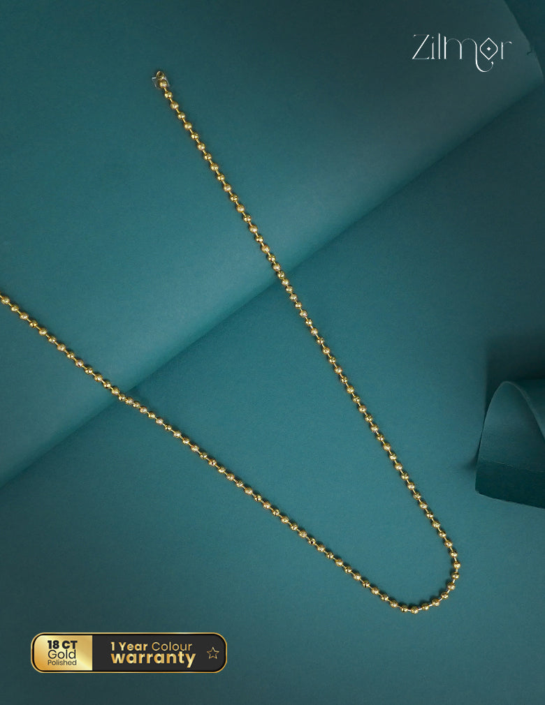 Anti Tarnish Gold Plated Simple  Ball Chain Necklace - KT1012274