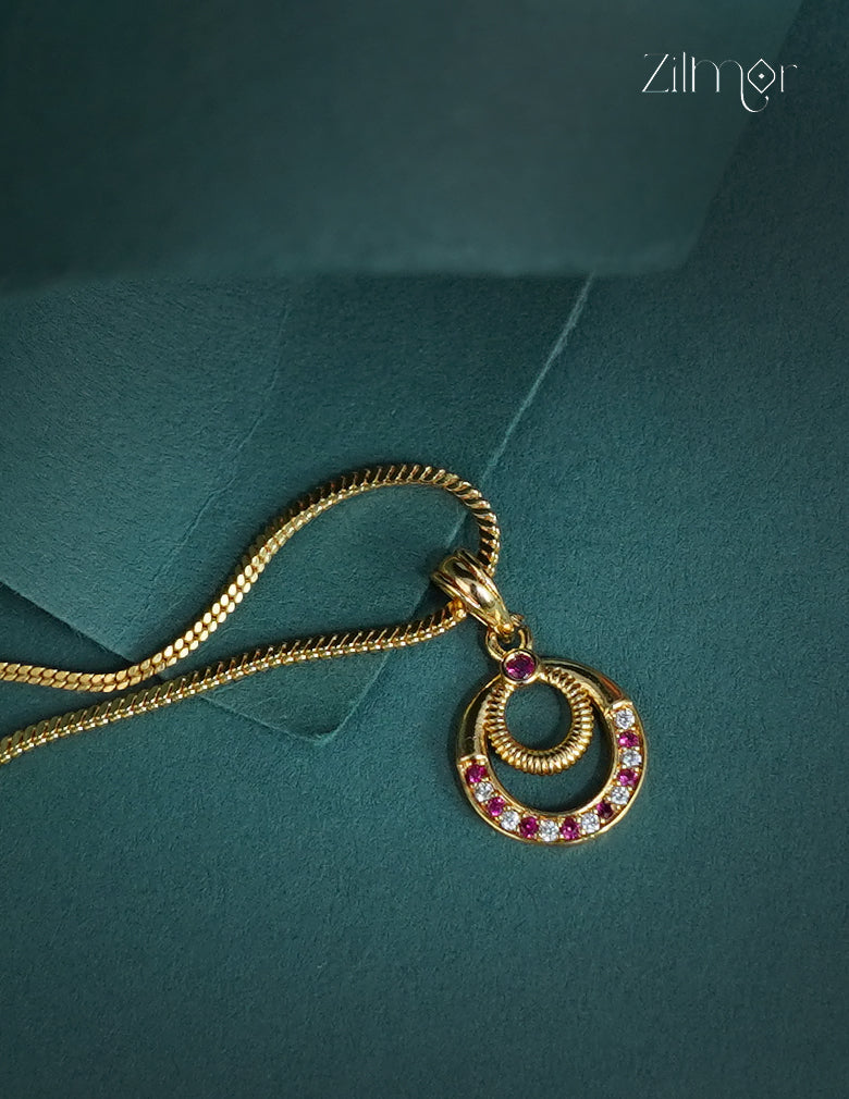 18k Gold Plated Anti-Tarnish AD Stone Pendant Simple Necklace (color option) - CL1012272