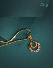 18k Gold Plated Anti-Tarnish AD Stone Pendant Simple Necklace (color option) - CL1012272