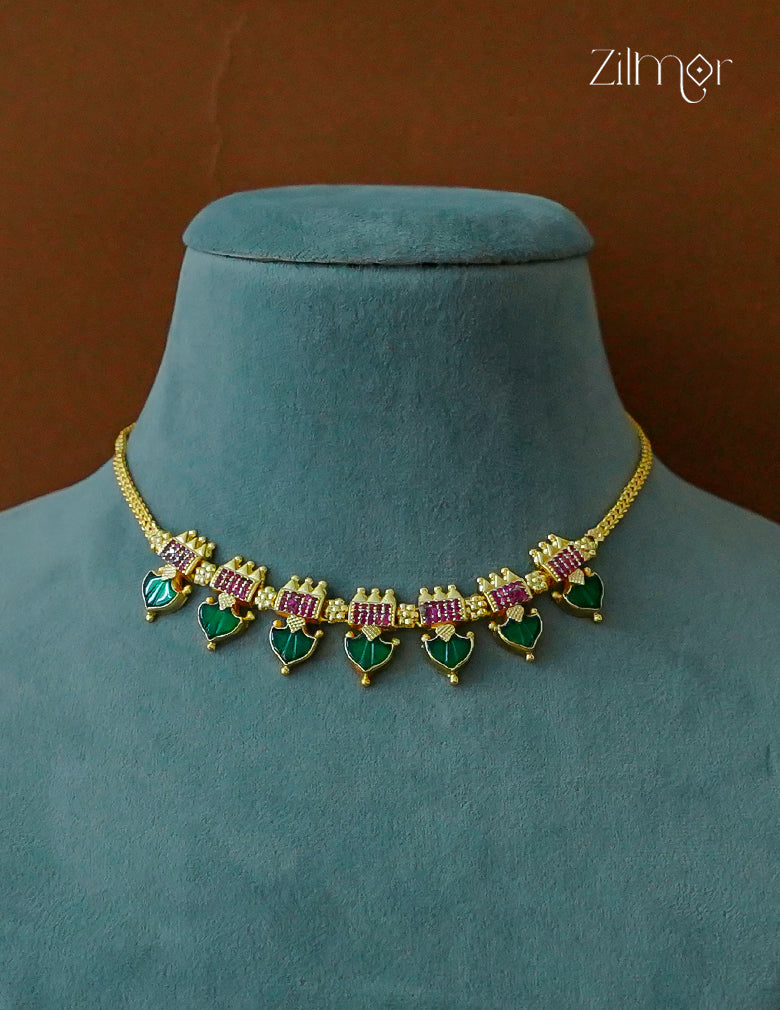 KY1011855 -  Gold Plated Kerala Traditional Palakka Necklace