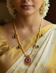 Gold Plated Kerala Traditional Anti Tarnish Palakka Necklace - KY1012194
