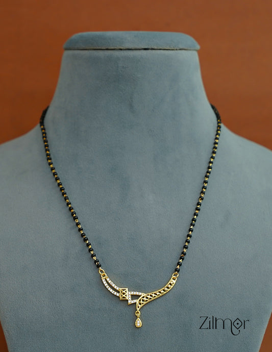 SR100557 - Gold Plated AD Stone Pendant Traditional Mangalsutra Necklace (color option)