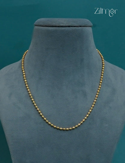 Anti Tarnish Gold Plated Simple  Ball Chain Necklace - KT1012274