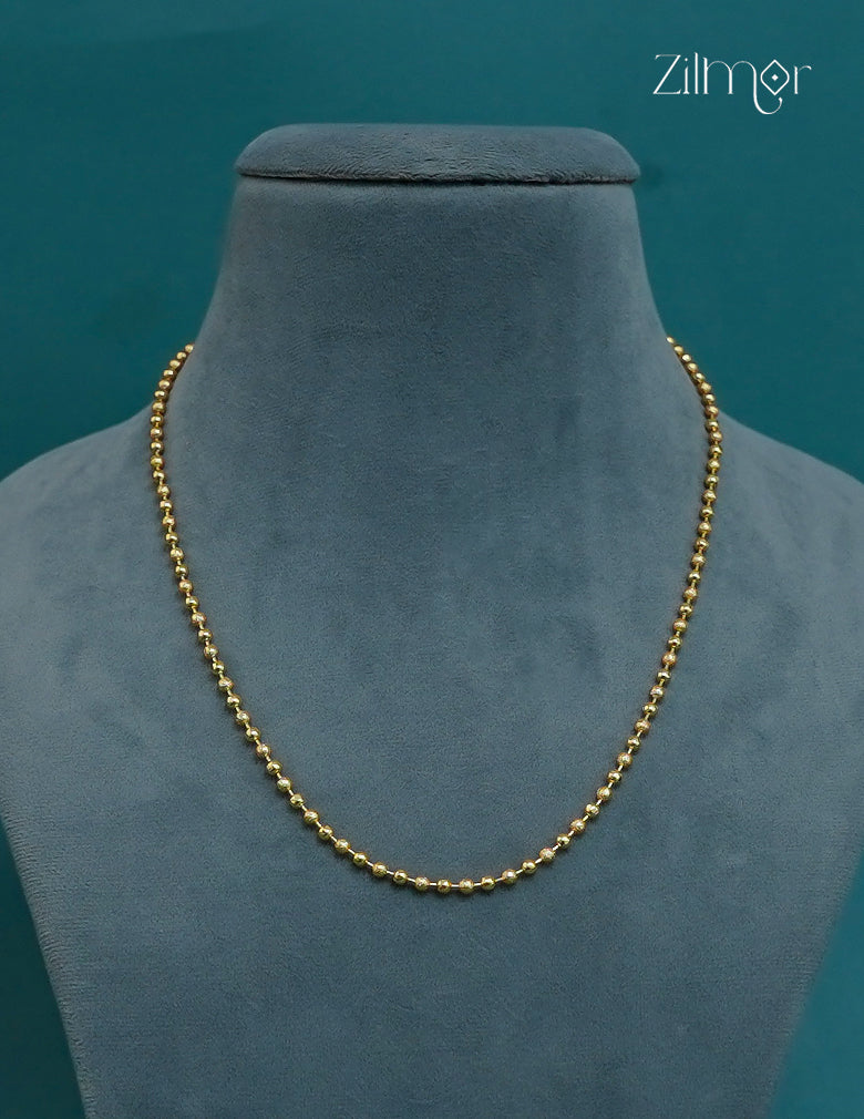 Anti Tarnish Gold Plated Simple  Ball Chain Necklace - KT1012274
