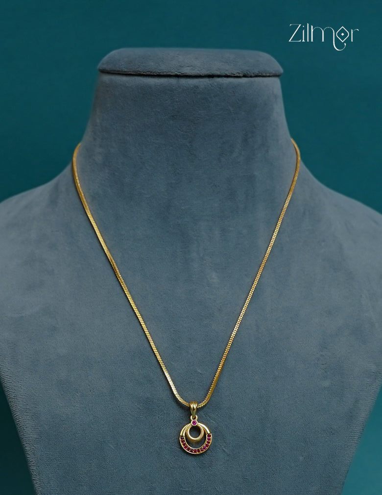 18k Gold Plated Anti-Tarnish AD Stone Pendant Simple Necklace (color option) - CL1012272