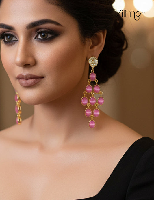 Designer Semi Precious Stone Hanging Earrings - ZP1012173