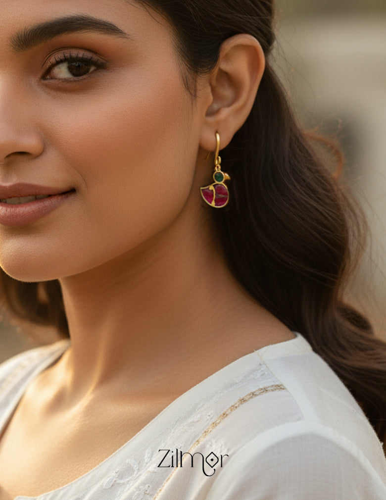 KS1012160 - Handcrafted Jadau Kundan Bugadi Earrings – Gold Tone Ethnic Jewelry
