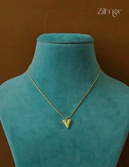 Gold Tone Heart Pendant Simple Necklace-ZF1012141