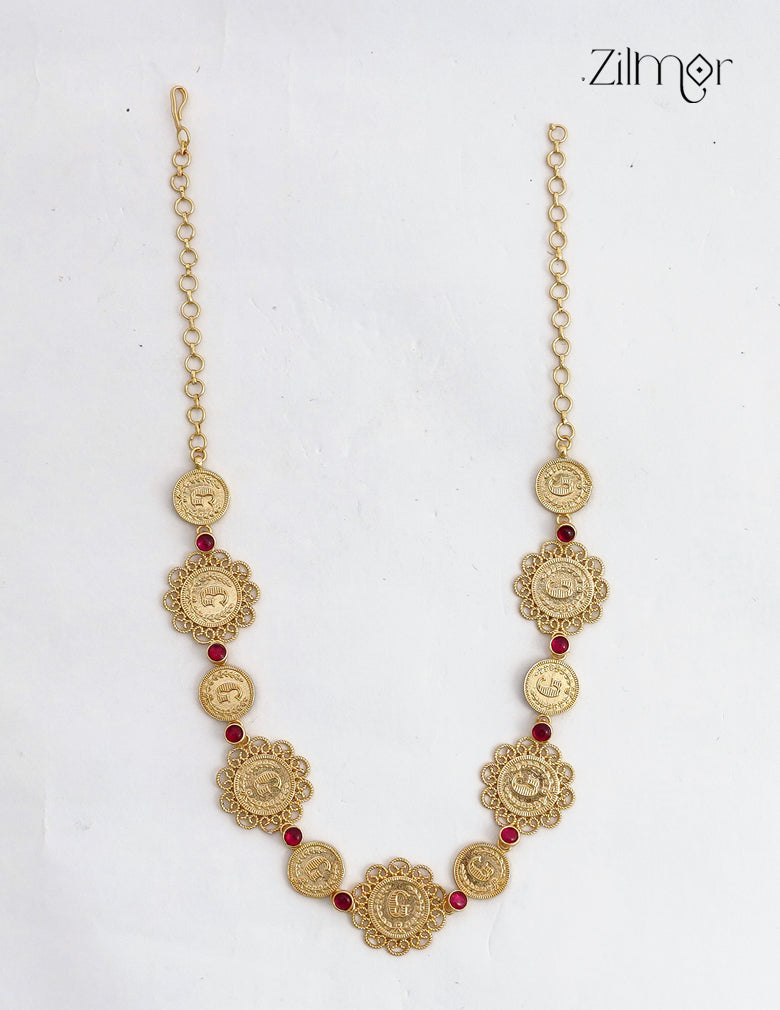 Gold Plated Kemp Stone with Traditional Kaashu Necklace - ZS1012318