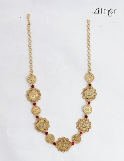 Gold Plated Kemp Stone with Traditional Kaashu Necklace - ZS1012318