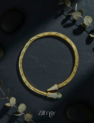 ZF1012111 - Golden Ad Stone Snake Hasli Neck Cuff Choker Necklace