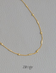 KT1011747- Anti Tarnish Gold Plated Simple Chain Necklace 3-Zilmor