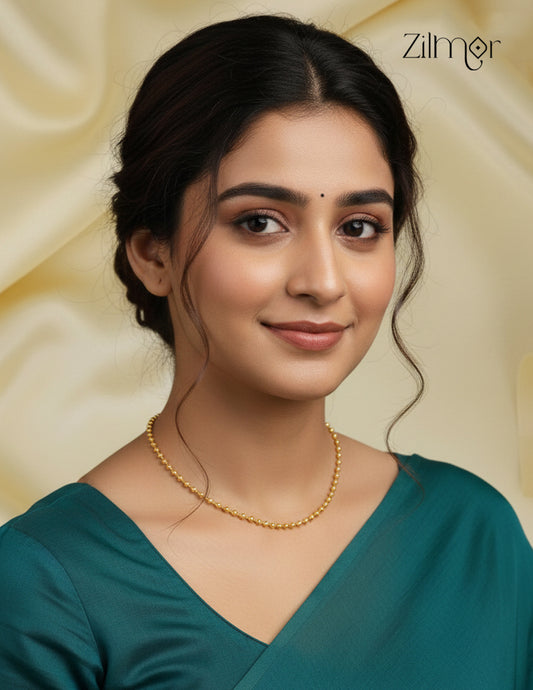 Anti Tarnish Gold Plated Simple  Ball Chain Necklace - KT1012274