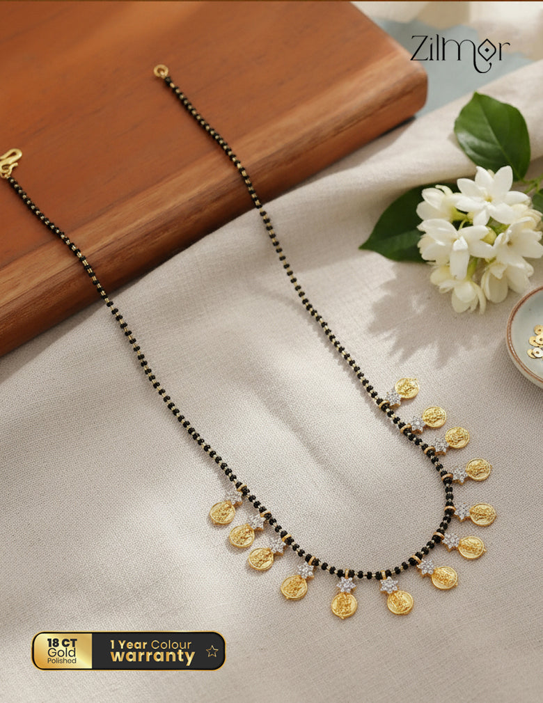 AD Stone with Lakshmi Pendant Mangalsutra Necklace (color option)- TR1012248