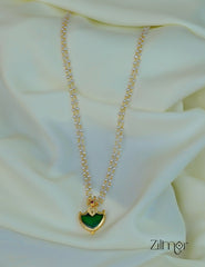 KY1011959-  Premium Pearl Necklace with Palakka Pendant