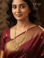 Traditional Kemp Stone Lakshmi Necklace - CL1012234