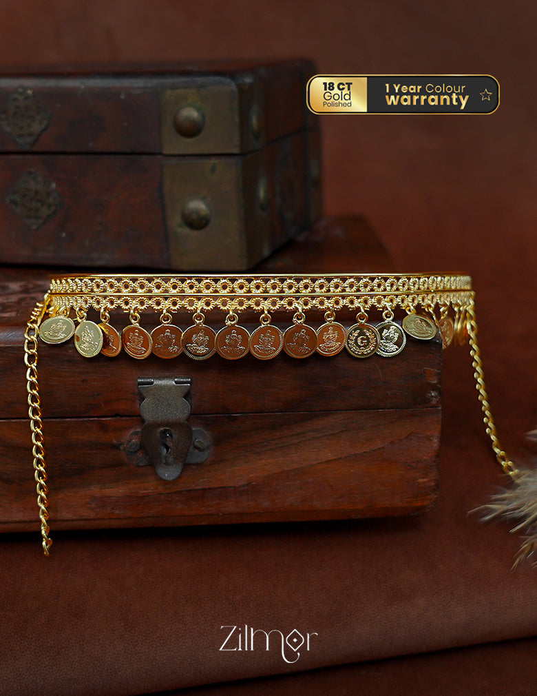 KY1012012-Lakshmi Kaashu Choker – Traditional Necklace, 18K Gold Plated