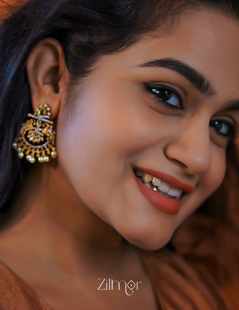 SC1011273 -  Ad stone with Pearl Drop Earrings 2-Zilmor