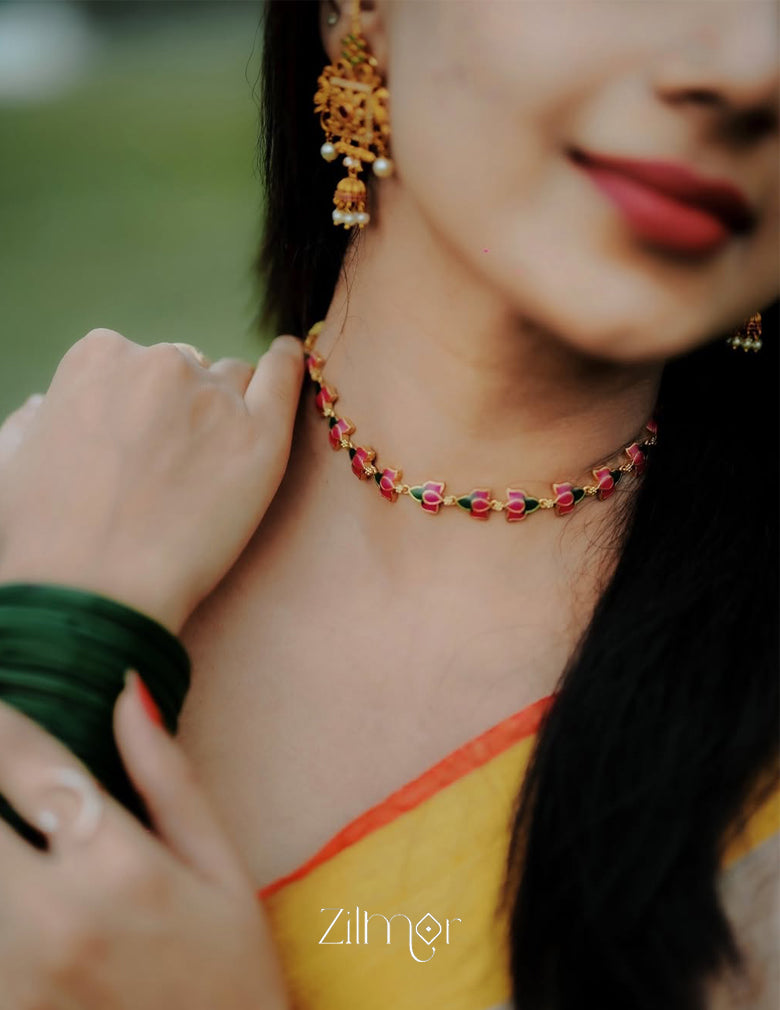 SN1011337 - Premium Kemp Lotus Necklace Earrings Set 4-Zilmor