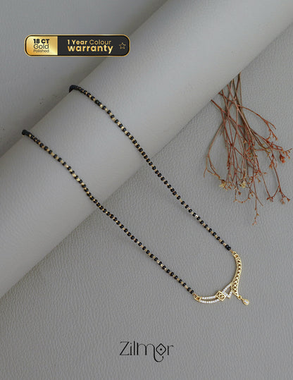 SR100557 - Gold Plated AD Stone Pendant Traditional Mangalsutra Necklace (color option) 4-Zilmor