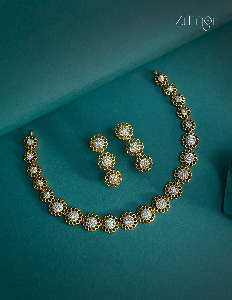 Premium Antique AD Stone  Necklace with Earrings - CL1012286