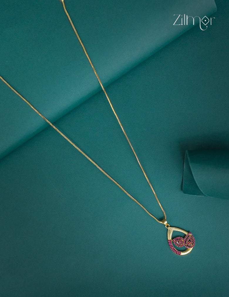 18k Gold Plated Anti-Tarnish AD Stone Pendant Simple Necklace (color option) - CL1012262