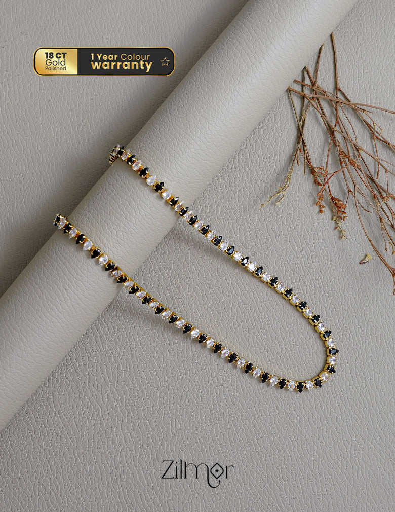 KT1011723 - Anti Tarnish Gold Plated AD Stones Chain Necklace (color option) 4-Zilmor