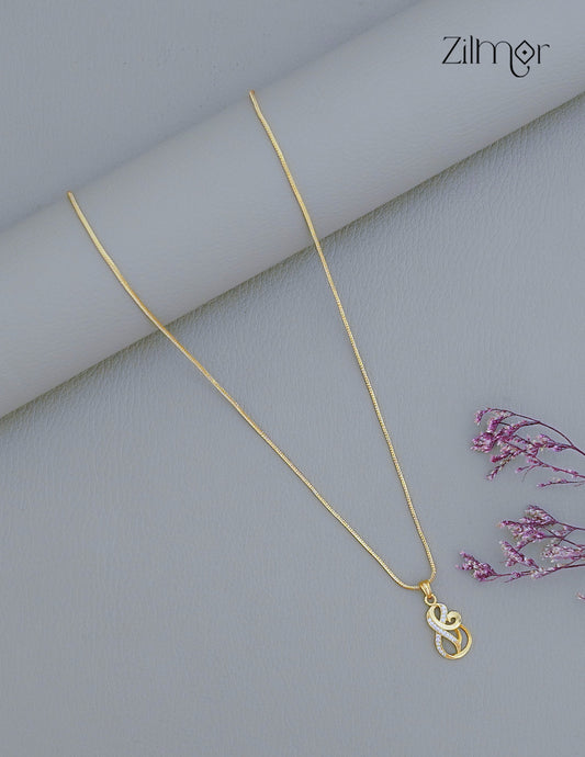 18k Gold Plated Anti-Tarnish AD Stone Pendant Simple Necklace  - CL1012227