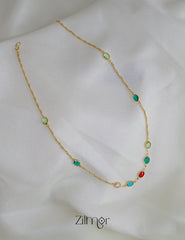 KY101993 - Simple Semi Precious Stone  Necklace 1-Zilmor