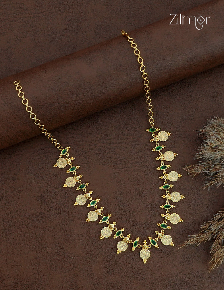 AD Stone Coin Choker Necklace - ZS1012478