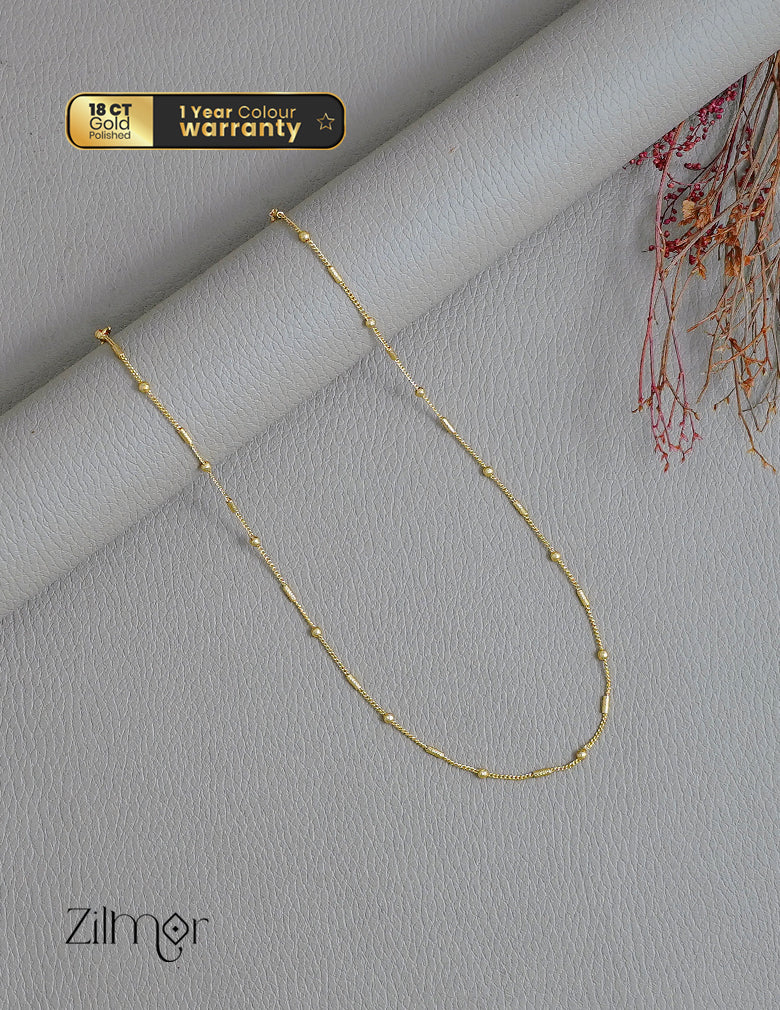 KT1011747- Anti Tarnish Gold Plated Simple Chain Necklace 1-Zilmor