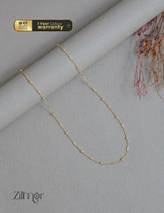 KT1011747- Anti Tarnish Gold Plated Simple Chain Necklace 1-Zilmor