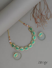 NV1011724 - Premium Antique  Lotus Necklace with Earrings 2-Zilmor
