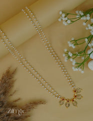 KY1012018 - Double Layer 5 Kashu Lakshmi Pendant Pearl Necklace Long